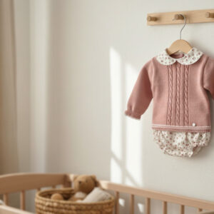 conjunto punto bebé rosa floral
