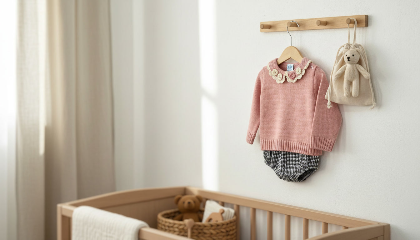 conjunto bebé jersey punto rosa