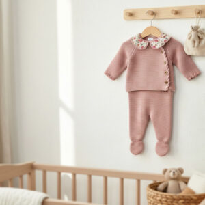 conjunto punto bebé rosa
