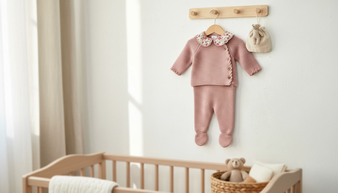 conjunto punto bebé rosa