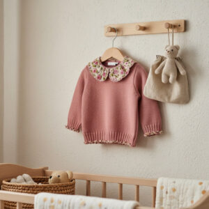 jersey punto rosa bebé floral