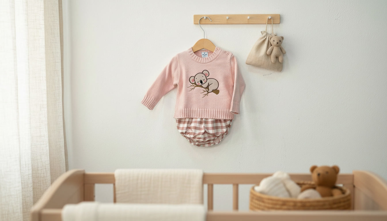 conjunto bebé niña rosa koala