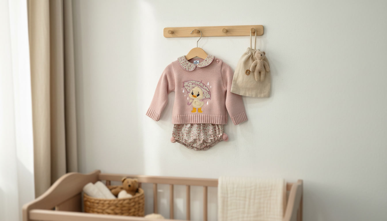 conjunto bebé jersey rosa patito